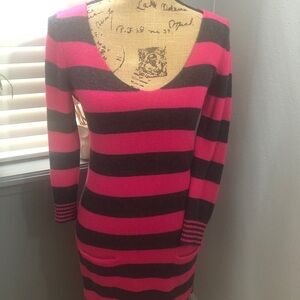 Express Pink and grey striped sweater dress 💕